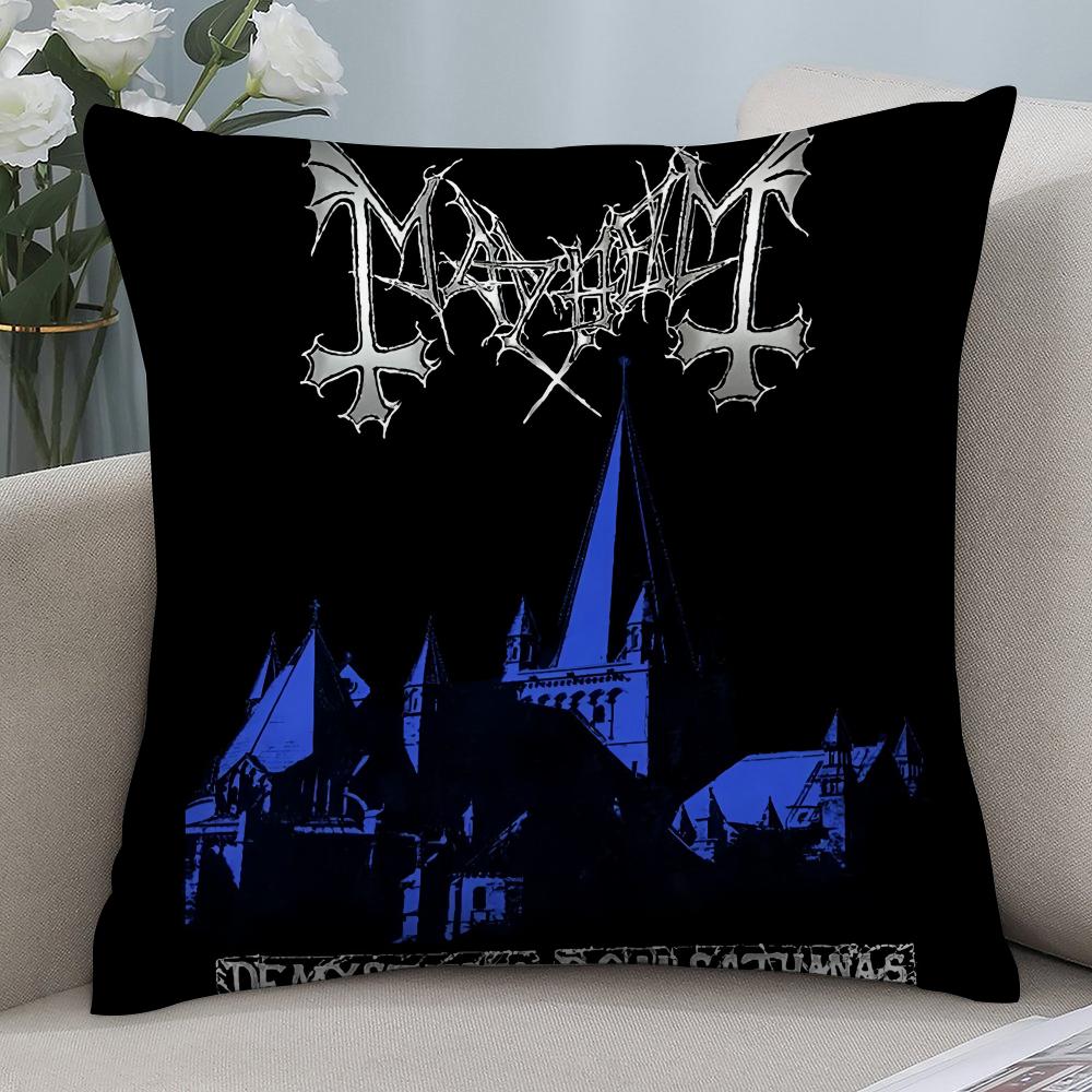 Band M-Mayhem Pillow Case 3D Print Polyester Fiber 40*40 cm Home Sofa Throw Pillow Cover Decoration Festival Gift