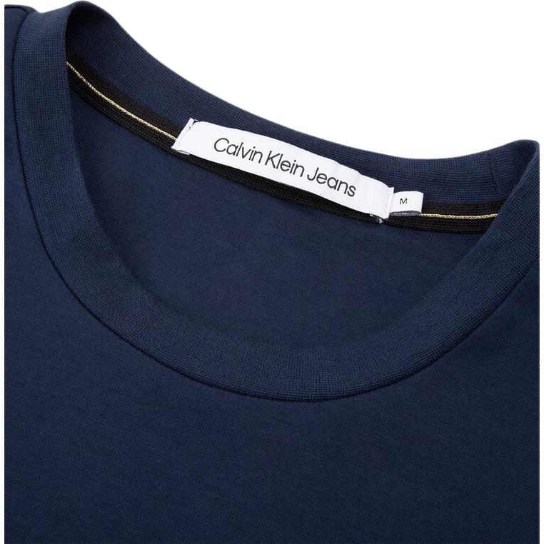 Calvin Klein Gold Letter Embroidery Casual Round Neck Slim Fit Short Sleeve T-Shirt Men Tops Dark-Blue J320992-CBK