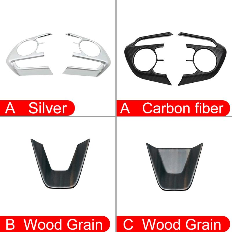 For Toyota RAV4 XA50 - 2022 2023 ABS Carbon Car Steering Wheel Button Panel Cover Trim Stickers Decoration