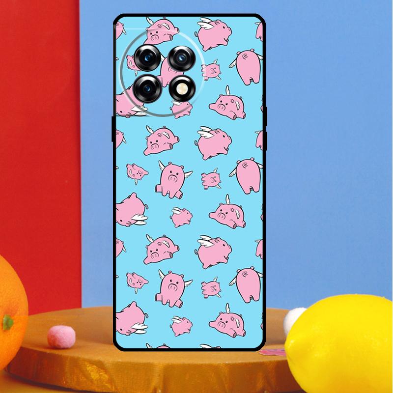 Cartoon Pig Cover For OnePlus Nord CE 4 2 3 Lite N30 N10 N20 OnePlus 13R 13 12 12R 11 10 Pro 10T 8T Case