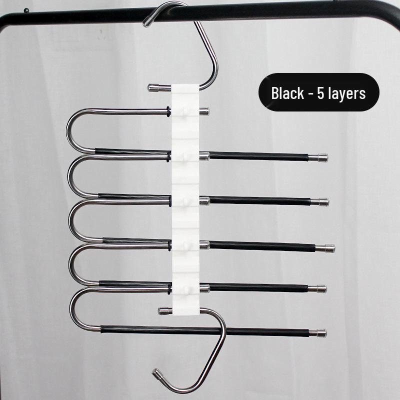 Stainless Steel Multi-Layer Folding Pants Hanger with Clips - Magic Storage Rack for Wardrobe
