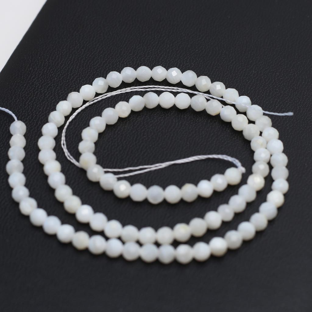 Přírodní sladkovodní mušlové korálky Bílé fasetované korálky 2-4mm Pro výrobu šperků DIY Náhrdelník Náramek Náušnice Doplněk Délka 38cm