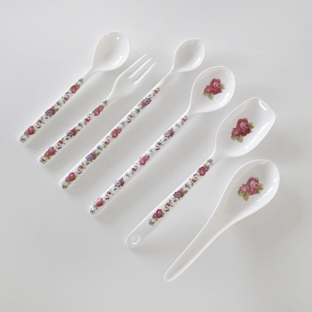 Vintage Flower Melamine Udon Spoon