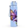 1PC Colorful Butterfly On Purple Flower Print 750ml Color Plastic Sports Water Bottle Leakproof Flip Straw Lid Suitable for Sports Office Home Use