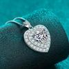 Yin Baichuan S925 Sterling Silver Moissanite Heart Necklace: Elegant, Luxurious, and Versatile Pendant for Women.