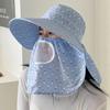 Sunscreen hat women's new summer hat face covering sun hat face mask cool hat UV protection tea picking cycling sun hat