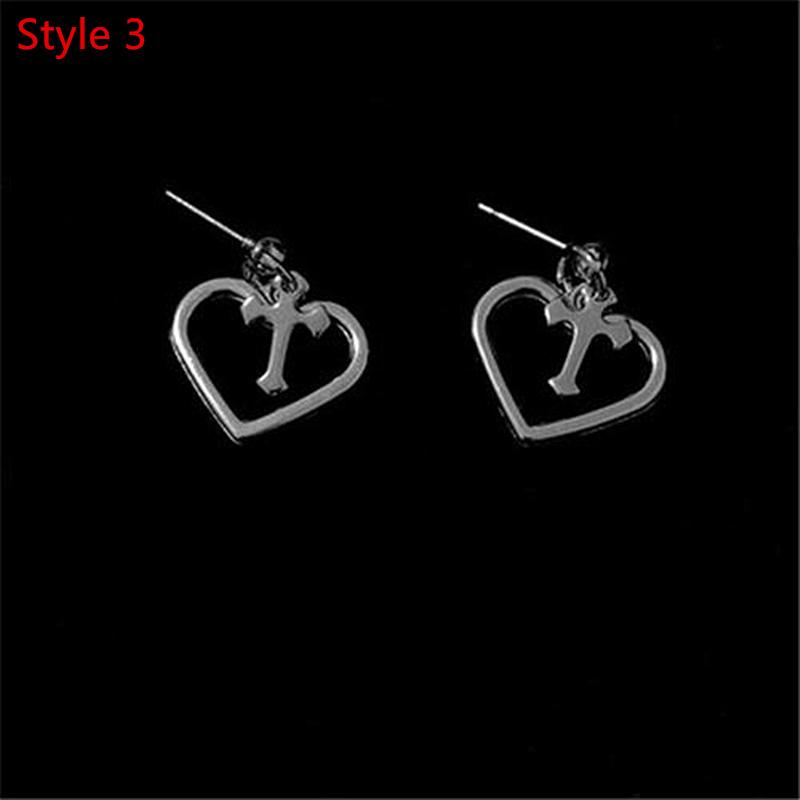 

Нові креативні шпильки сережки-краплі-метелики для жінок Мода Незвичайні прикраси для пірсингу вух Вінтаж Панк Круті сережки-хрестики з сердечками Style 3