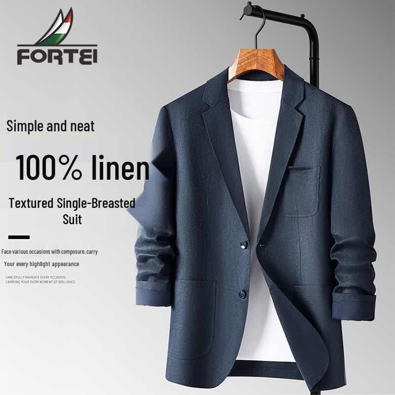 Men s 100% Linen Business Casual Blazer XL