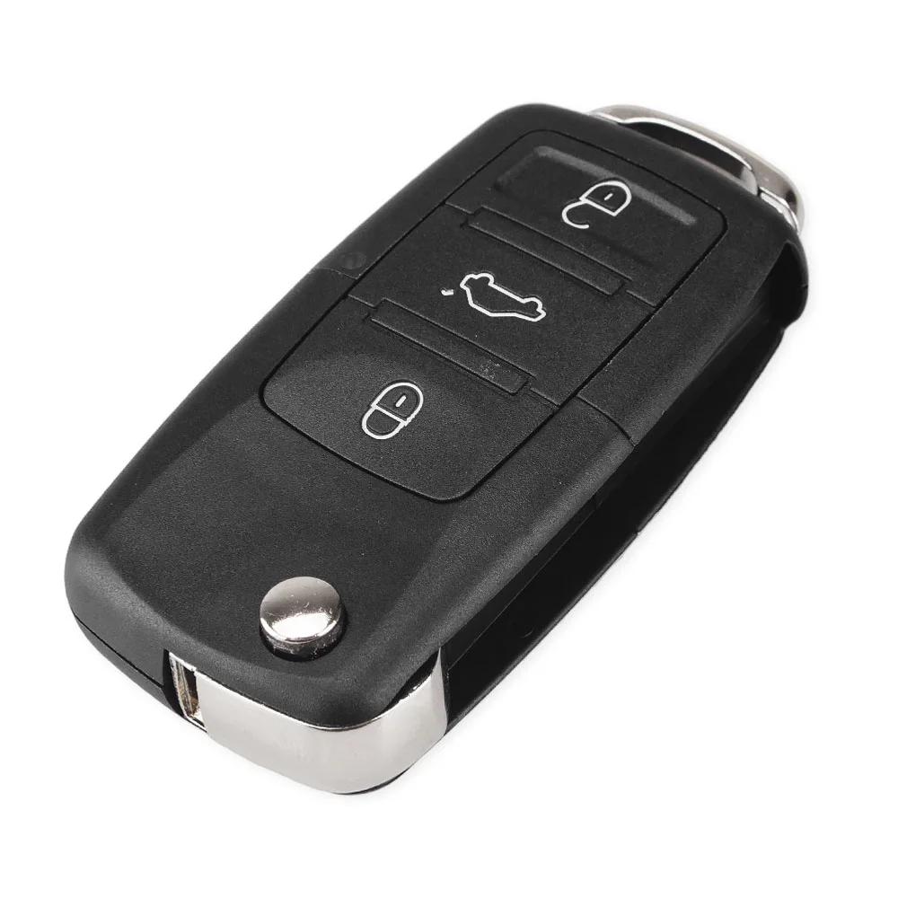 Dandkey 3 Buttons Flip Key Shell For Volkswagen Vw Jetta Golf Passat Beetle Polo Bora Fob Folding Remote Key Case 3 Buttons