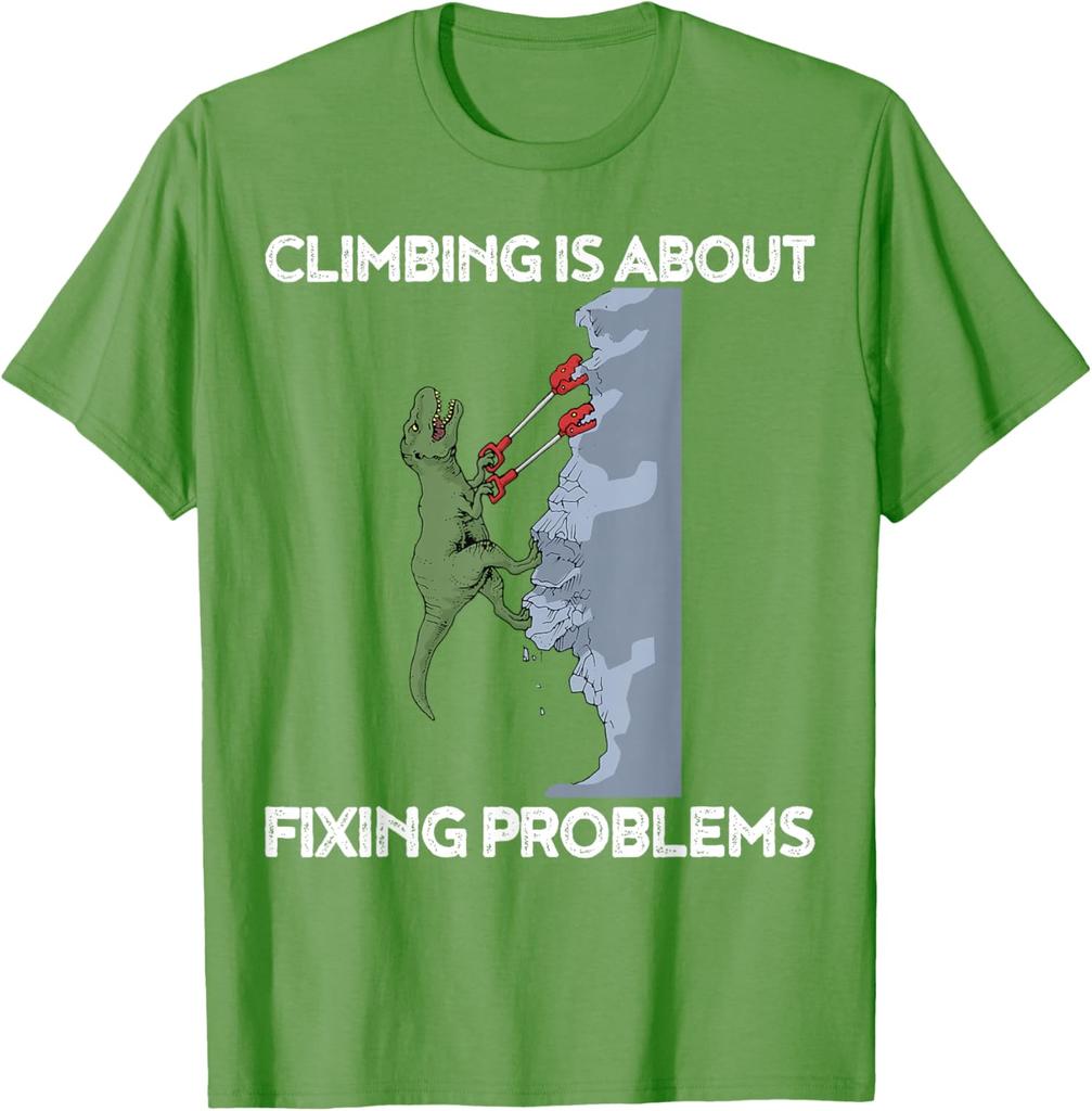 Funny Climbing TShirt TRex Rock Climber Dinosaur Tee TShirt