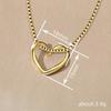 Twisted Hollow Open Heart Minimalist Box Chain Pendant Women Clavicle Necklace