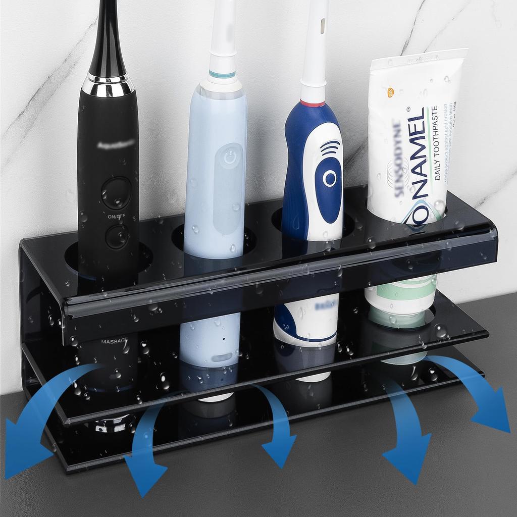Linkidea Shower Electric Toothbrush Acrylic Countertop Organizer for Electric Toothbrushes and Compatible with iO Series and Philips Sonicare 7AM2M