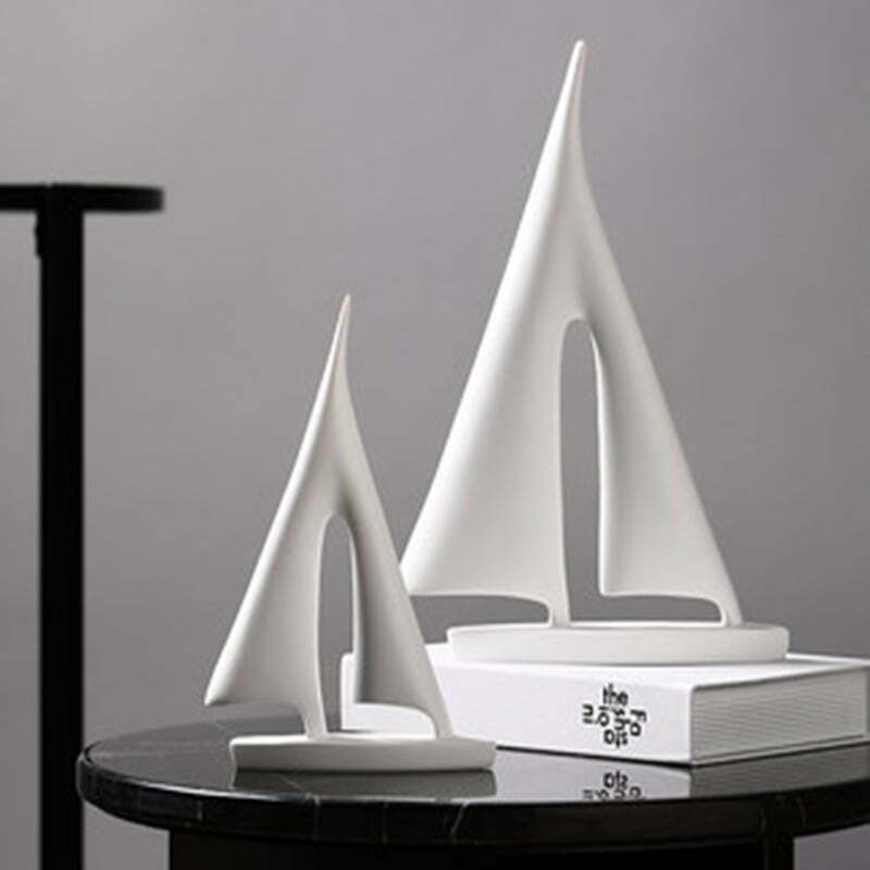 Ship Decorative Figurine White Large 28cm - Sailboat, Boat, Yacht