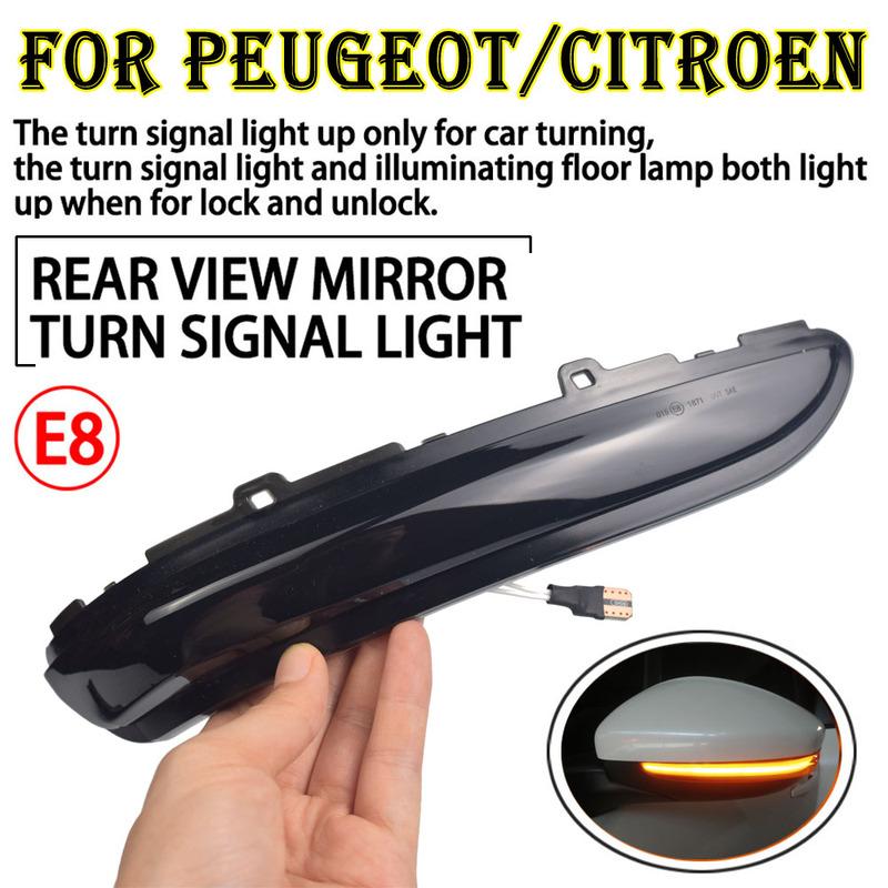 LED Dynamic Turn Signal Light For Peugeot 208 2008 2012-2020 Citroen C3 2016- Flashing Indicator Sequential Blinker Lamp