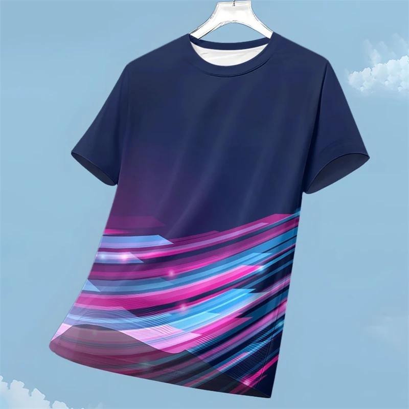 Fashion Breathable Gradient Print Sports T-Shirt Outdoor Run Fitness Tops Summer Trend Casual Short Sleeve Tees