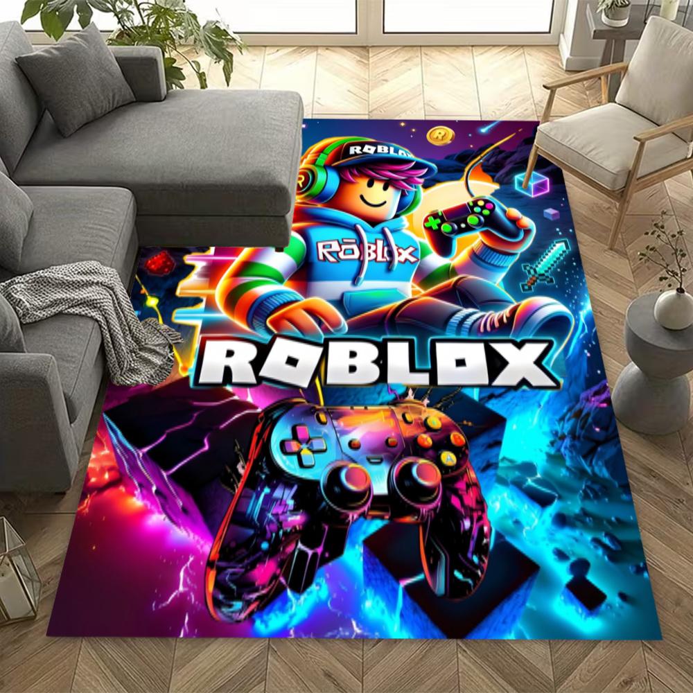 Roblox Neon Roblox Graffiti Area Rug Design For Living Rooms Decorate Room Balcony Foyer Antislip Rug Office Home Decor Perfect Gift For Friends Famil