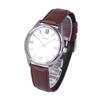 Casio Standard Dress Watch Analog Stainless Steel Leather Silver Brown Men's MTP-V005L-7B5