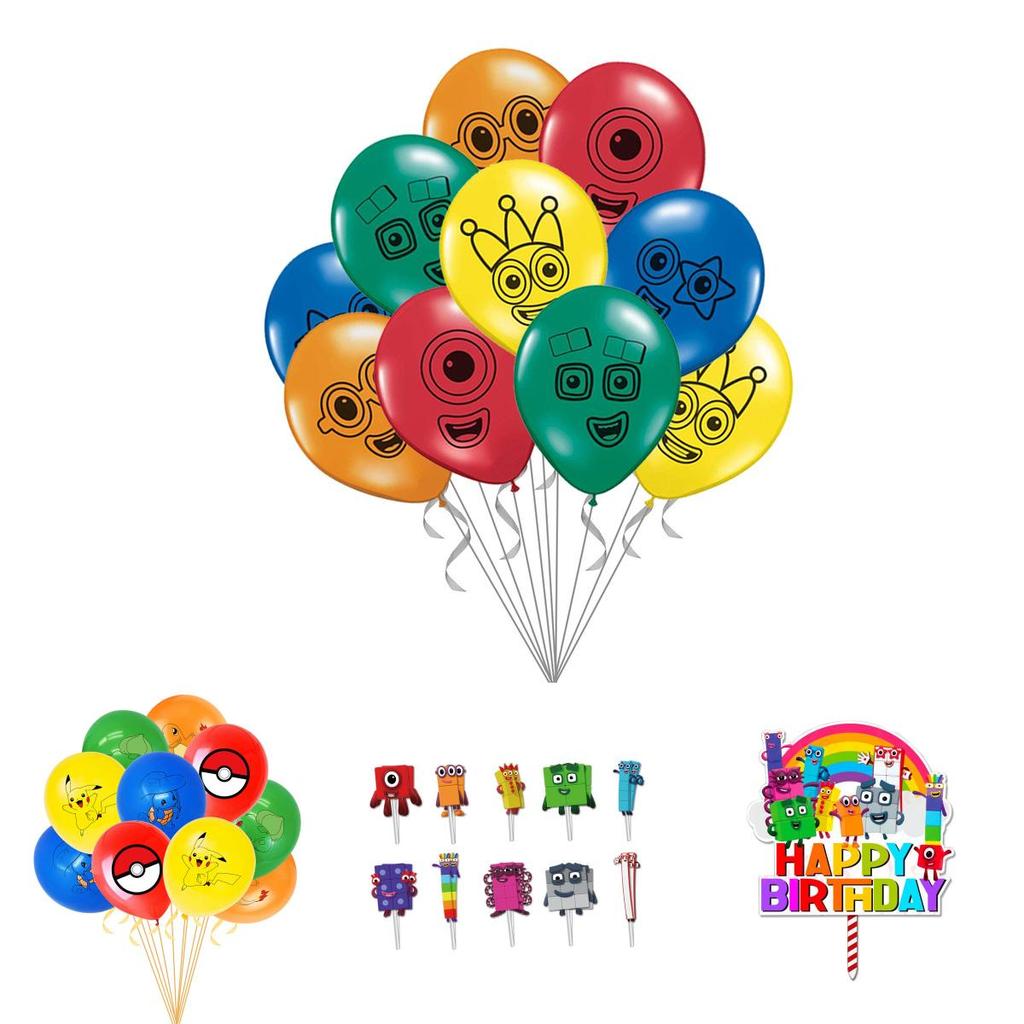 Delightful Numberblocks Theme Balloon Pull Flag Set For Festive Birthday Celebrations
