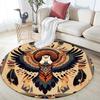 Vintage Eagle Pattern Round rug,Carpet Rug for Living Room Bedroom  Playroom ,Non-slip Floor Mat,Holiday Gifts and Birthday Gifts.
