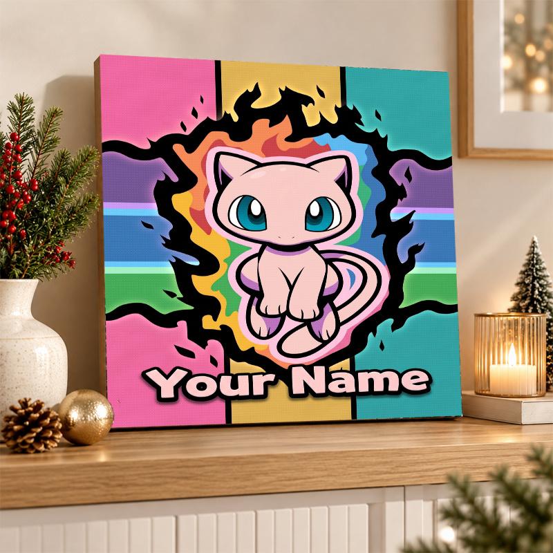 Mew Custom Name Diamond Painting Personalized 5D Full Drill DIY Diamond Art Home Decor