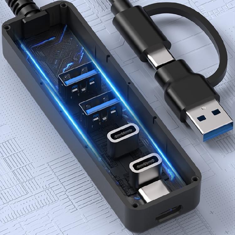 Plastic USB Hubs 4 Port USB3.0 USB2.0 Fast Speed Data Transfer Solution for Enhanceds Productivity In Work Environment