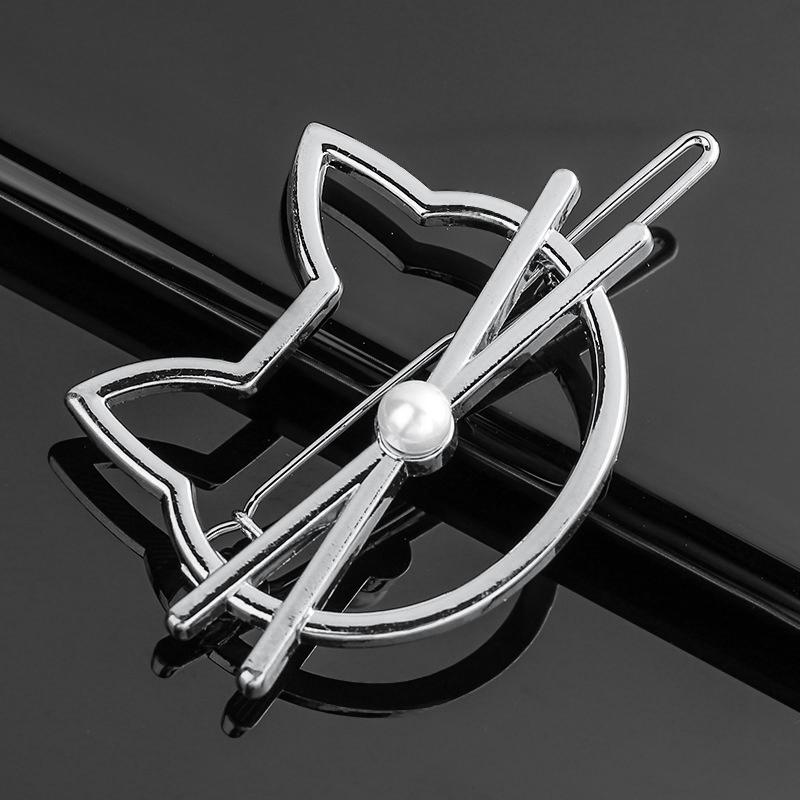 New Metal Geometric Love Heart Hair Clip Elegant Round Barrette for Women Girls Sweet Gold Hairpins Barrettes Hair Accessories