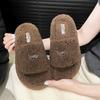 Mao Mao Slippers Women Wear Thick Soles To Increase the Height of Autumn and Winter Cotton Towing Home Light Luxury Inverted Triangle Explosion Plush
