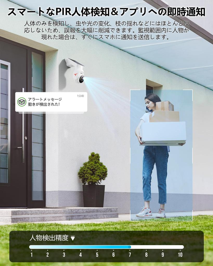 2K Outdoor Security Solar Solar Integrated Surveillance Fully No Power Supply Color Night IP65 Waterproof and Remote Motion Human Cloud Ideal for
