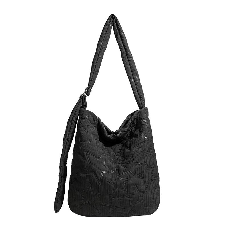 Premium Commuter Bag Messenger Bag Spring Puff Cotton-Filled Niche Large-Capacity Tote Women'S Bag