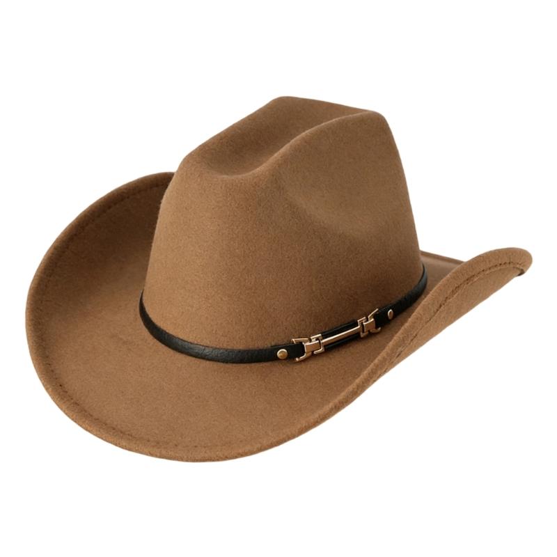 Windproof Cowboy Cap with PU Hat Belt and Wide Brims Design for Enhancing Sun Protections In Outdoor Activity Essential