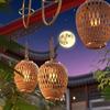 Solar Powered Bamboo Lantern Outdoor Homestay Courtyard Hand-held Chandelier Balcony Decorative Atmosphere Lantern