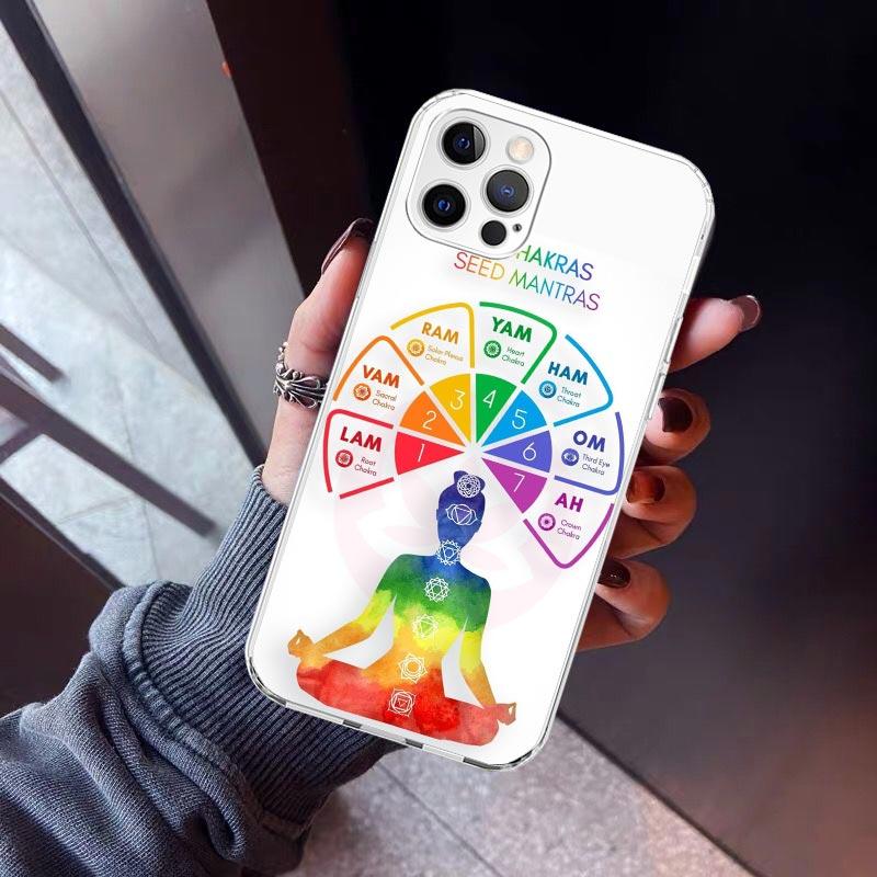 Yoga Chakra Spiritual Energy Universe Phone Case For iPhone 17 Air 11 13 Mini 14 15 Plus 16 12 Pro Max 16E SE 7 8 Pattern Soft T