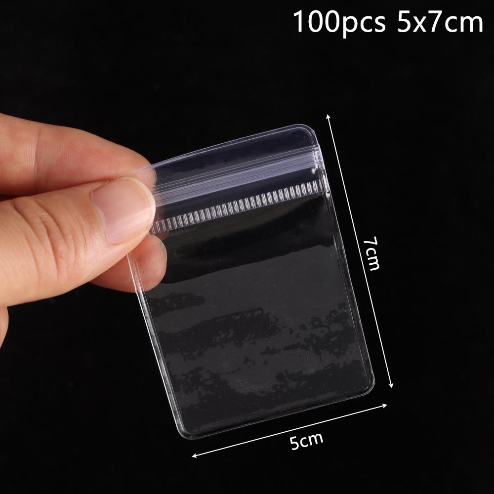 100Pcs Durable PVC Plastic Self Sealing Bag Dustproof Transparent Zip Lock Bags Reclosable Jewelry Bag Bracelet Ring