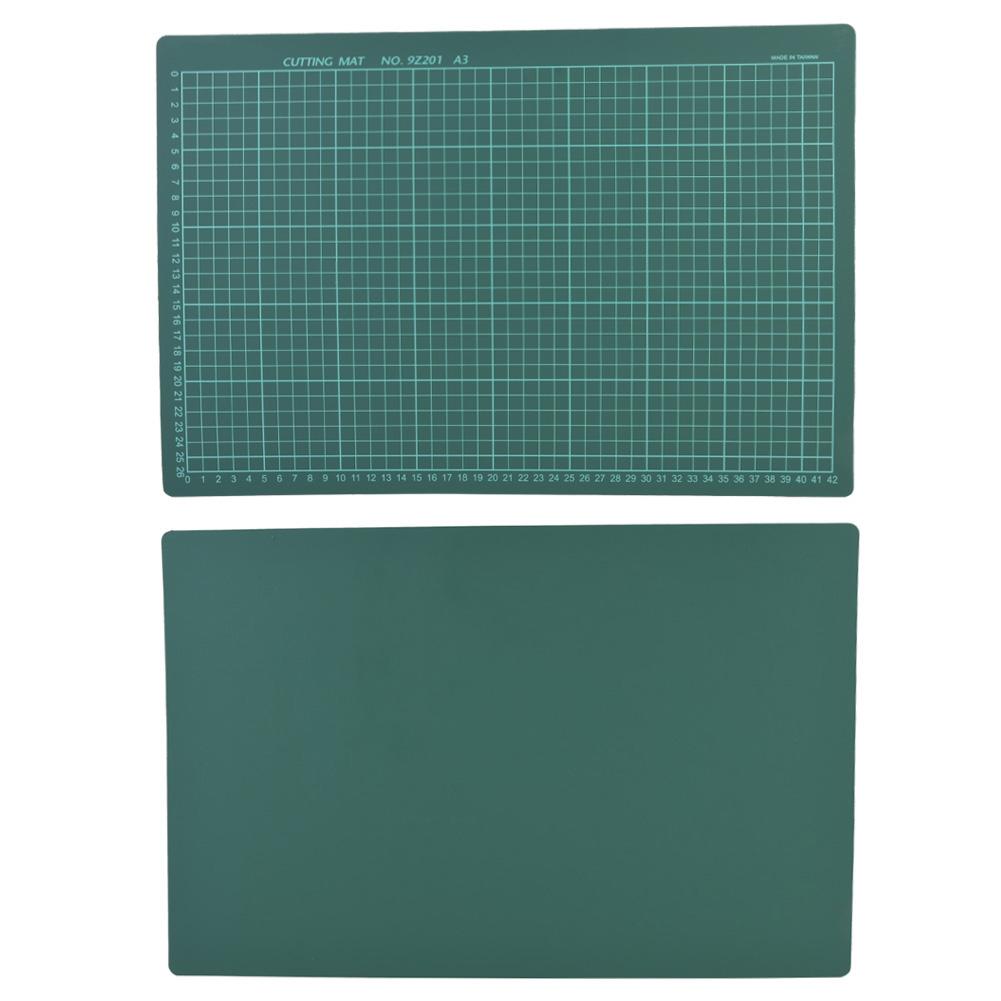 Office Schoole Stationary Cutting Gridline Sewing Mat Anti Skid Board(A3 Single Face Green)