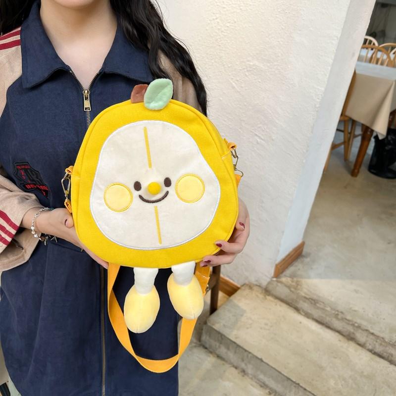 Girl Cute Canvas Shoulder Bag Women Funny Small Handbag