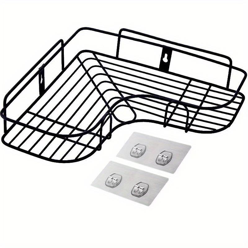 1/2pcs Bathroom Shelf, Shower Caddy Rack, Bathroom Kitchen No Punching Triangle Storage Rack, Shower Shelf, Shampoo Storage Rack Holder
