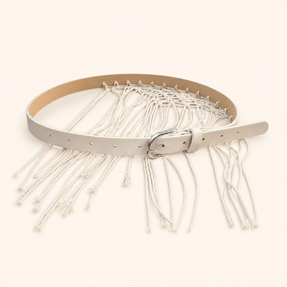 Boho Bohemian Style Belts Retro Woven Tassel Waistband Vintage Tassel Weave Belts Women