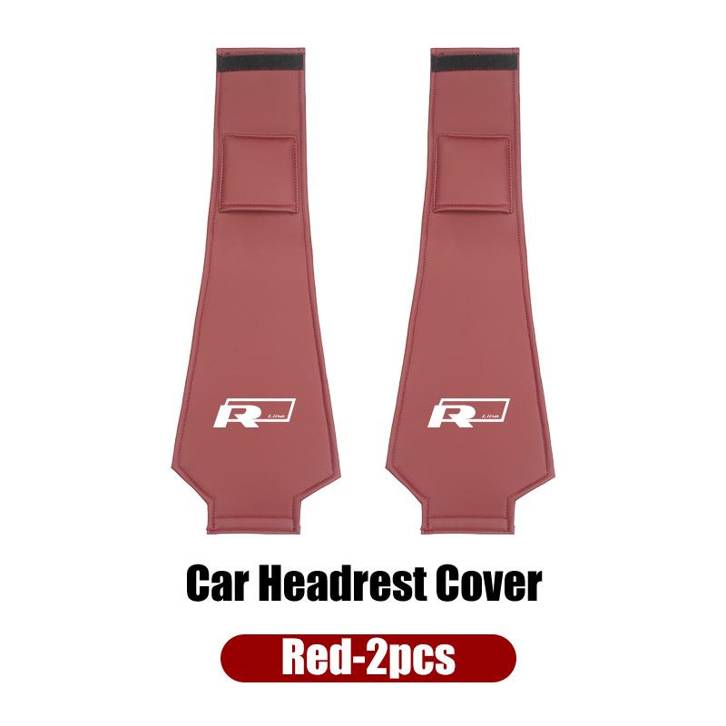 Car Leather Headrest Protective Cover Storage Bag For Volkswagen VW R Tiguan CC Jetta Polo Golf Passat T-ROC AY5
