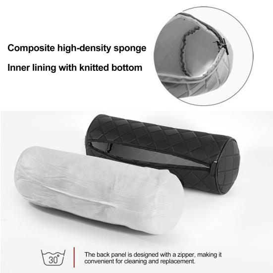 Car Headrest Pillow for Driving Faux Leather Memory Foam Ergonomic Neck Support Universal Fit Head Rest Travel Cushion for Most Vehicles
