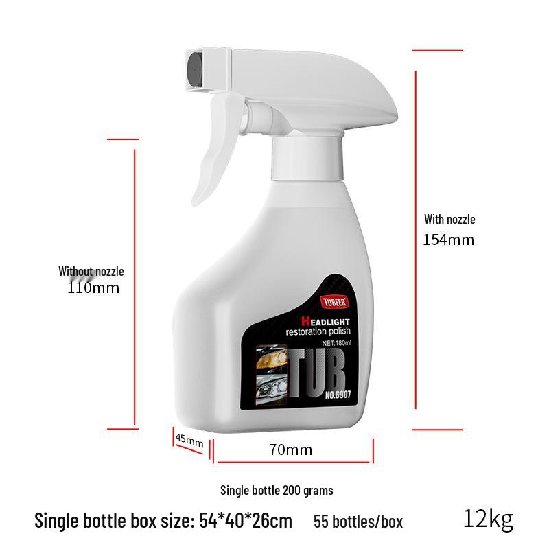 

Car Headlight Restoration Kit: No-Sanding Cleaning & Coating Agent for Clear, Polished Lights