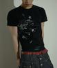 LANARCHIVE [0096] Star Feather Graphic Slim T-Shirt - Black