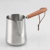V Shaped Spout Turkish Coffee Pot Wood Handle Milk Saucepan Practical Butter Warmer Pot  Cafe