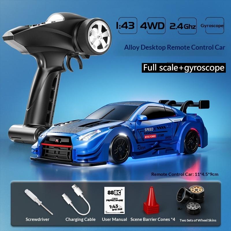 New Product In Stock 1/43 Alloy Drift Car 2.4G Four-Wheel Drive Drift Car Desktop Series Fully Proportional Including Gyroscope