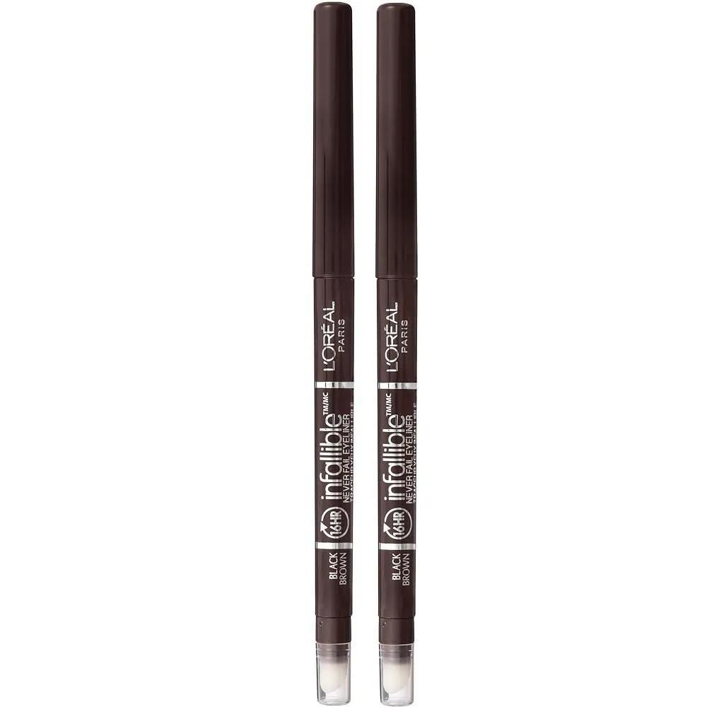 

L Oréal Paris Sharpener Never Pale Pencil Eyeliner Black Brown 2-Piece Set