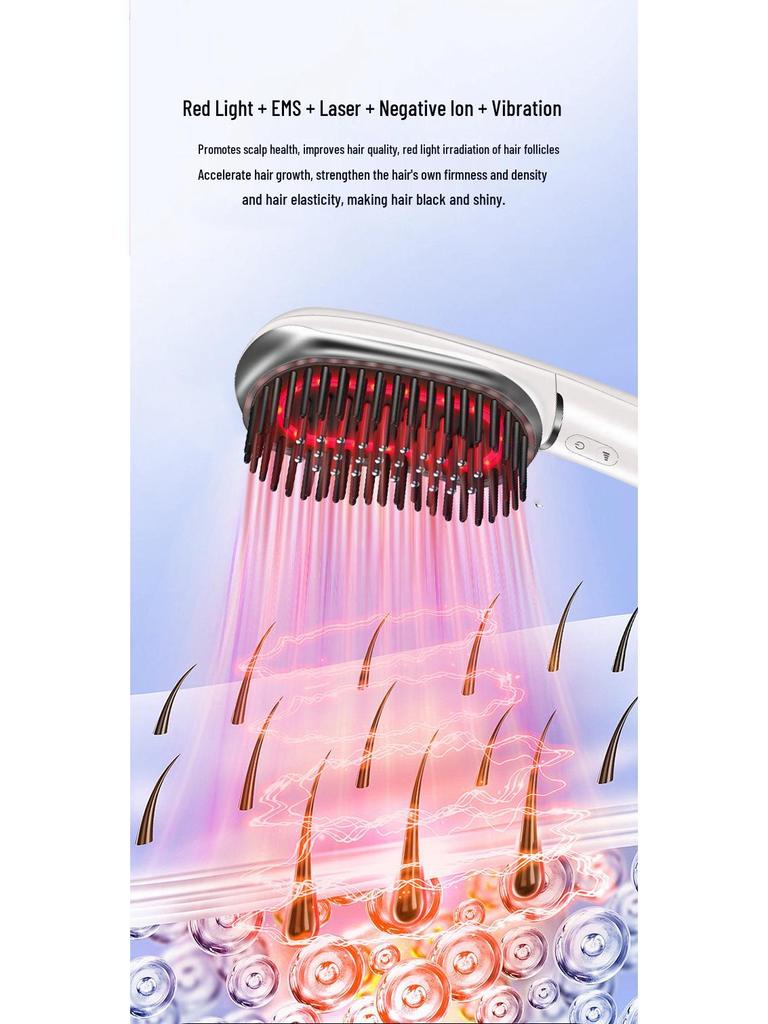 Scalp Massaging Comb with Negative Ion & LED Light Therapy for Hair Growth