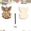 Stable Wooden Base Candle Holder, Praying Angel Tabletop Tealight Stand, Religious Poplar Plywood Ornaments Decorative Candlestick for Mantel, Dining