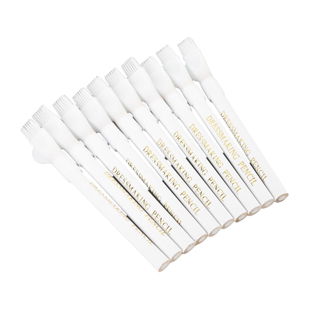 10Pcs Sewing Fabric Pencils Erasable Water Soluble Dressmaker Marking Chalk with Brush Cap Home Marker Tracing Tools