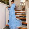 2025 Spring/Summer Women's Chiffon Pleated Wave Pattern Formal Dress