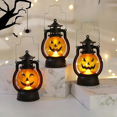 Halloween LED závěsná dýňová lucerna Světlo Duchová lampa Světlo svíčky Retro Malá olejová lampa Halloweenská párty Domácí dekorace Hororové rekvizity Malá lampa na koně