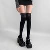 White Lace Thigh-High Stockings with Long Boots - Pure & Sexy Style for Women, Inspired by Japanese Influencers, Perfect for Spring/Autumn.